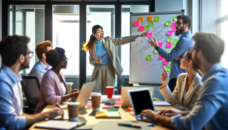 Photo of a team engaging in a collaborative agile planning session