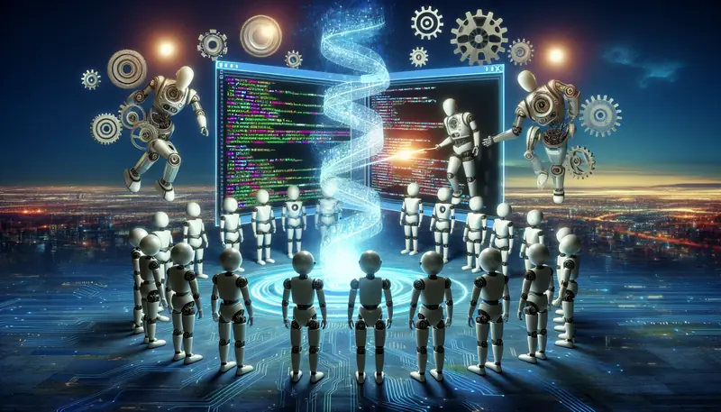 A team of developers collaborating on code changes, reflecting the essence of continuous integration in modern software development